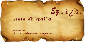 Szele Árpád névjegykártya